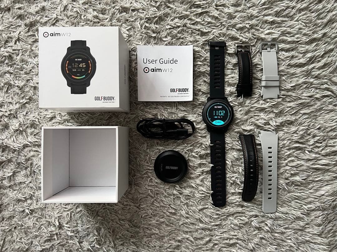 GolfBuddy Aim W12 IPX7 Golf GPS Watch Waterproof Touchscreen Bluetooth Used JPN