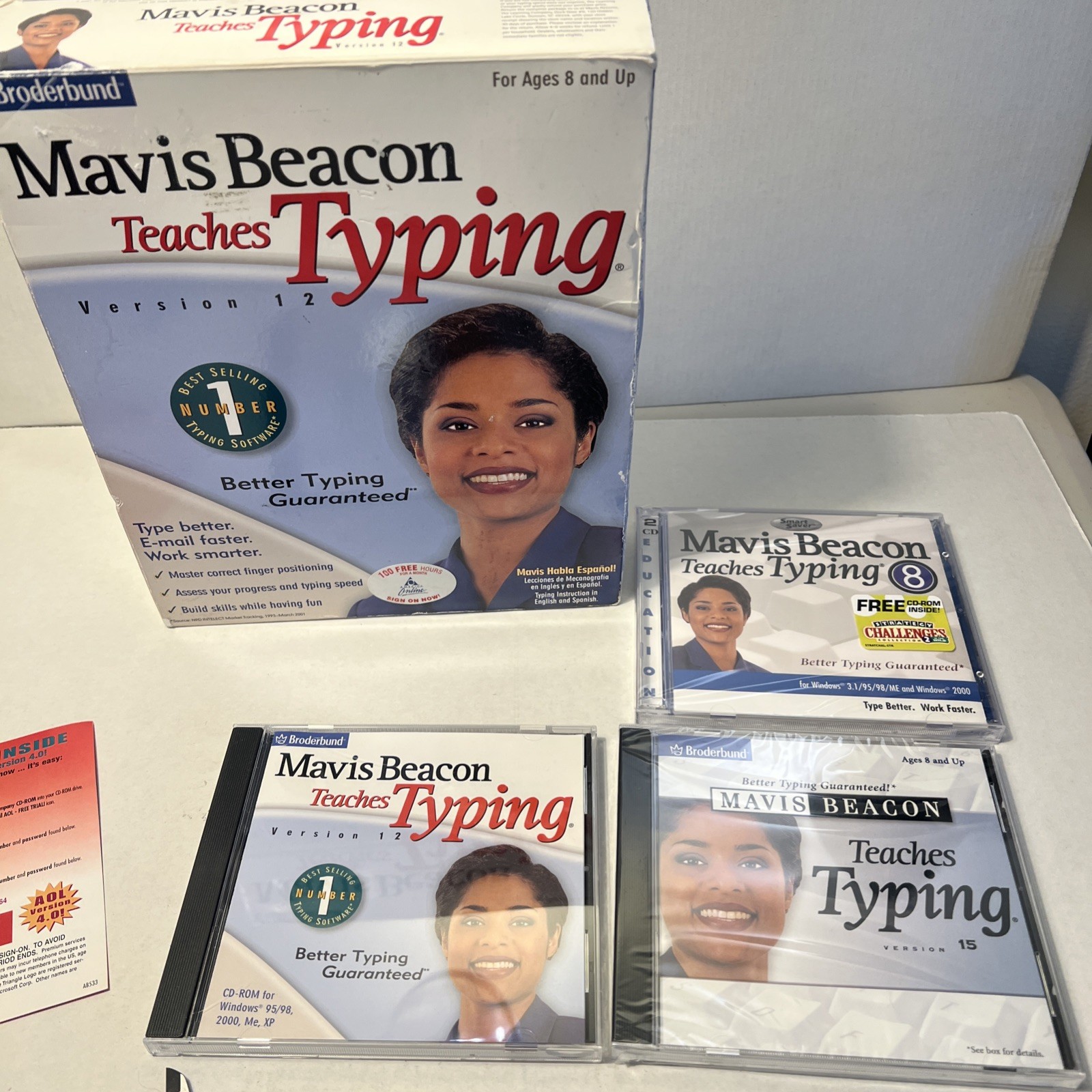 Lot Mavis Beacon Teaches Typing Version 8, 12, 15 - 3 CD-ROM’s