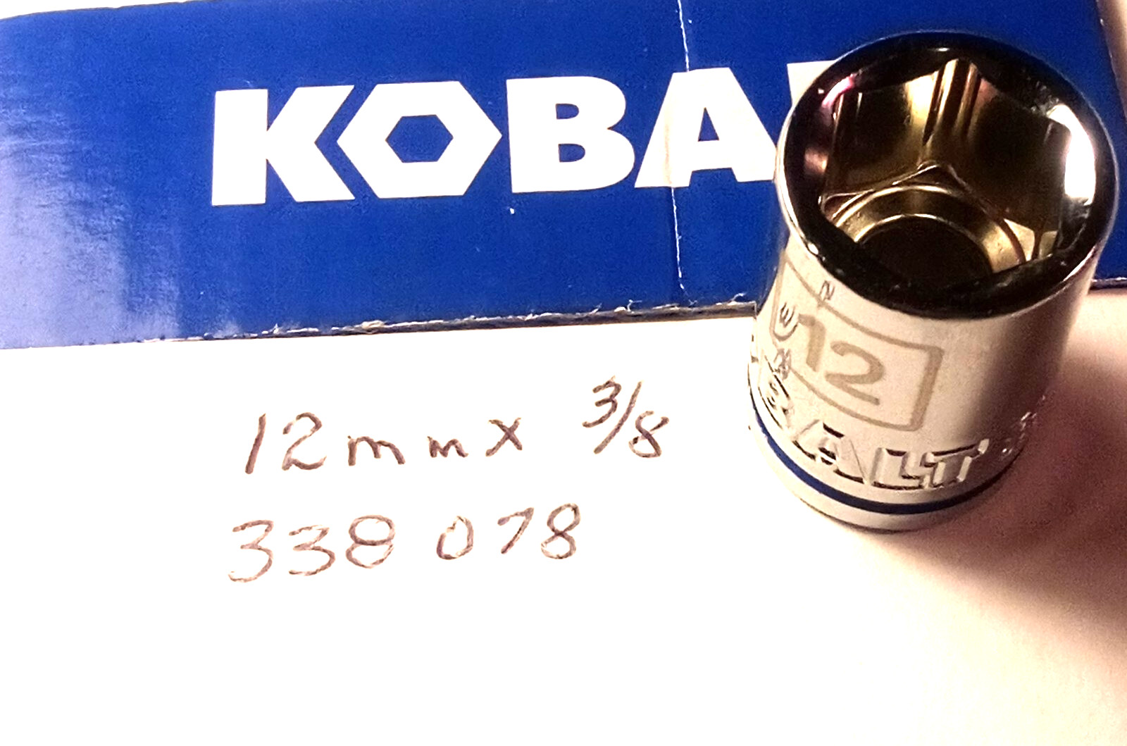 Kobalt 12 mm x 3/8" Dr Standard Chrome Socket 6 Pt  # 338078 Free Shipping