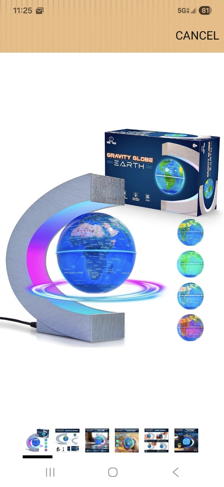 New Magnetic Levitating Floating Globe with LED Lights – Cool Tech Desk Lamp, Wo