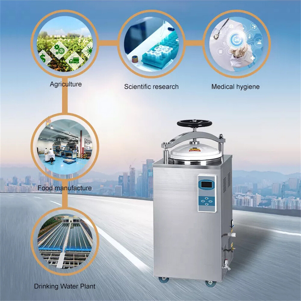 35L-100L Vertical Pressure Steam Autoclave Sterilizer Automation 33psi 105℃-134℃