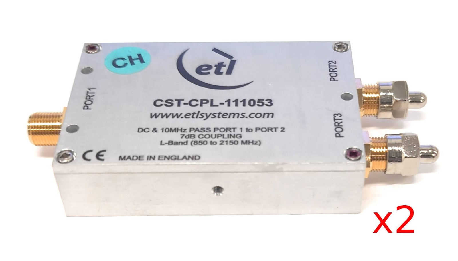 Lot of 2 ETL DC & 10Mhz Passport 7dB Coupling L-Band 850-2150Mhz CST-CPL-111053