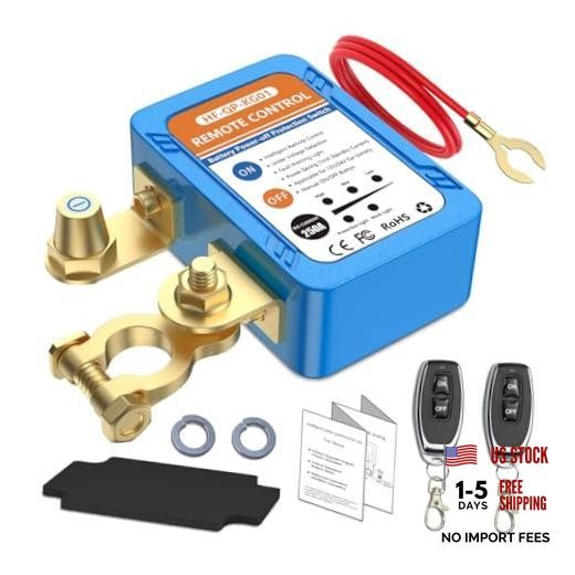 Kill Switch for Car, 12V/24V 250A Remote Battery Disconnect Switch Automatic