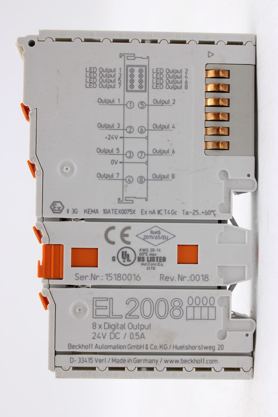 Beckhoff EL2008 8-Channel Digital Output Terminal
