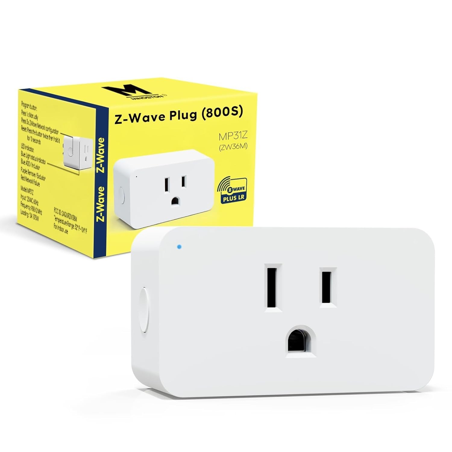 Z-Wave Plug, 800 Smart Plug, Built-in Repeater Range Extender, 1300FT LR Rang...