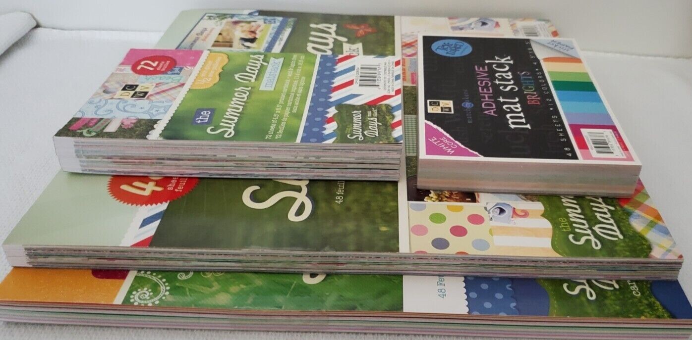 NEW Summer Days Set of 2 Paper Packs, 1 Matstack, & 1 Adhesive Brights Matstack 