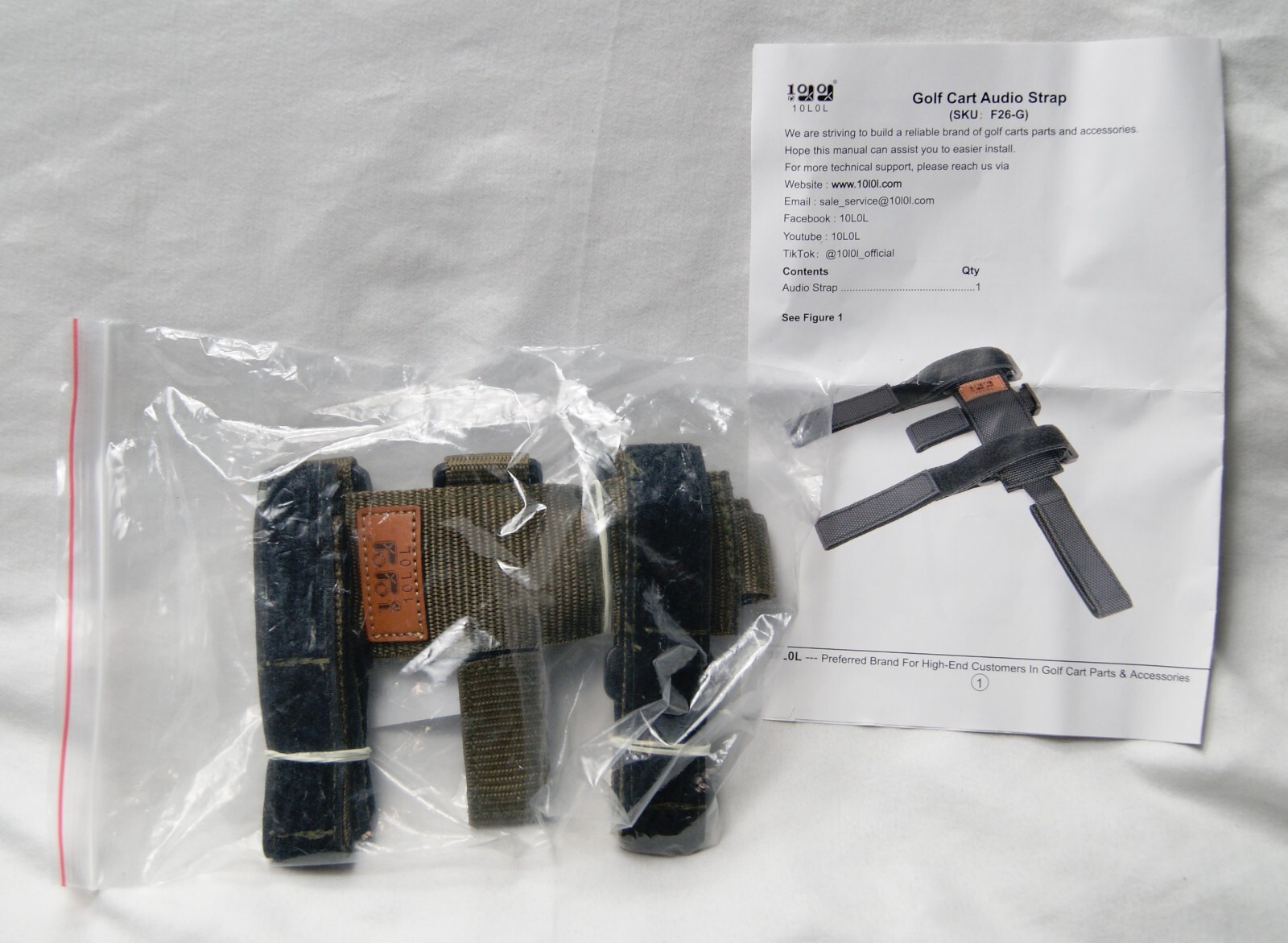 golf cart audio strap mount f26-g for portable bluetooth speaker new
