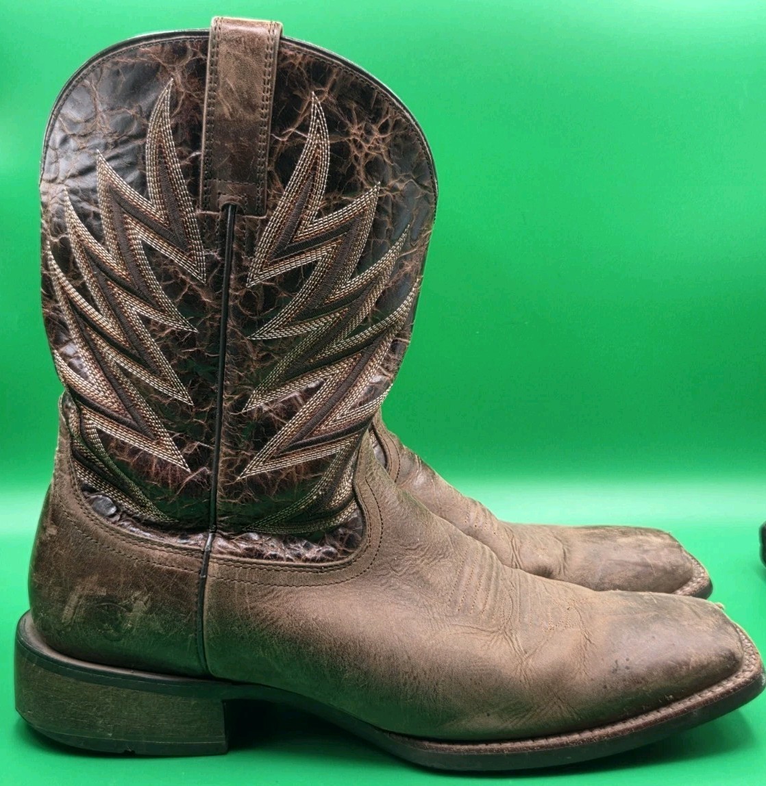 Ariat Challenger Men's Western Equestrian Boots Branding Iron Brown Size 14D