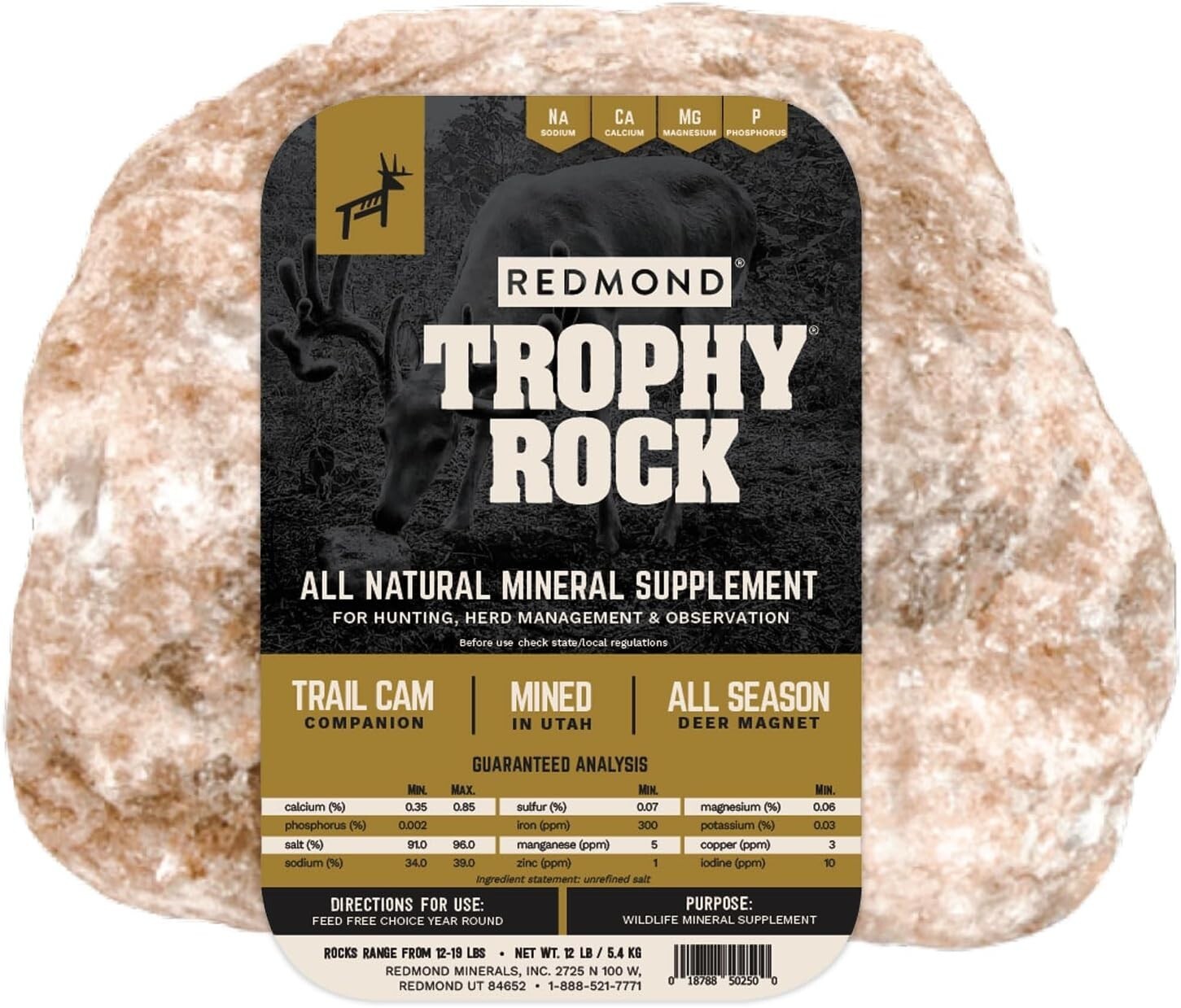 Redmond Trophy Rock Deer Mineral, 1 - 12lb Rock TROPHYROCK12LB