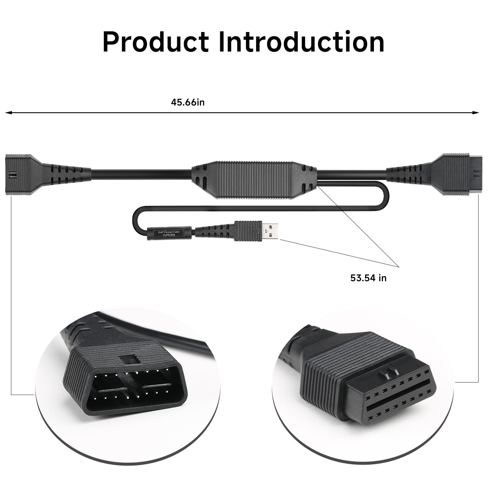 LAUNCH DOIP Connect Cable 16 Pins for Devices with CAR VII Bluetooth Connectors