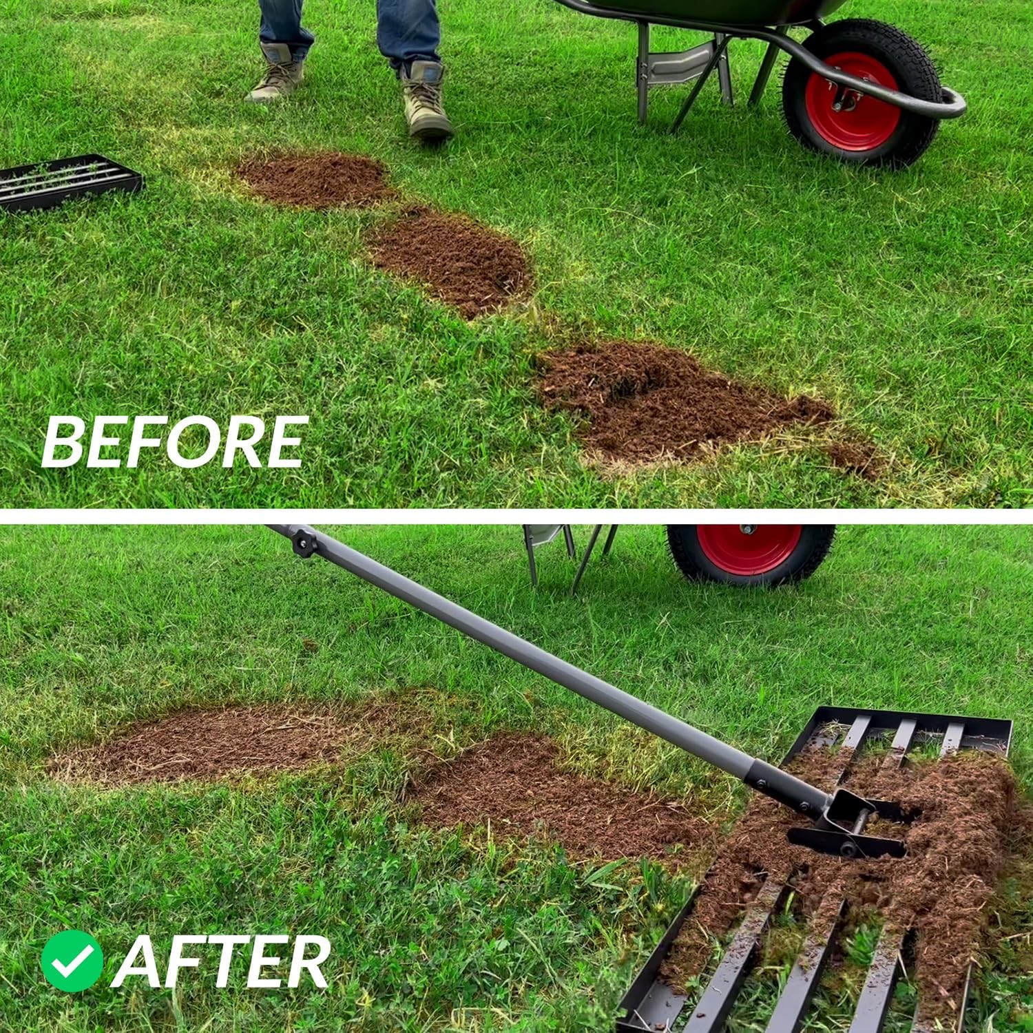 Walensee Lawn Leveling Rake, Levelawn Tool, Heavy Duty Effort Saving Lawn Lev...