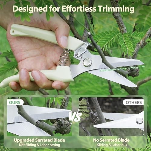 4PACK Stainless Steel Garden Shears, Sharp Pruning Scissors for Plants