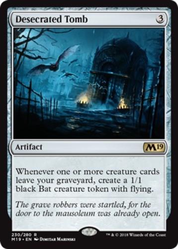 x1 Desecrated Tomb R MTG Core Set 2019 M/NM, English