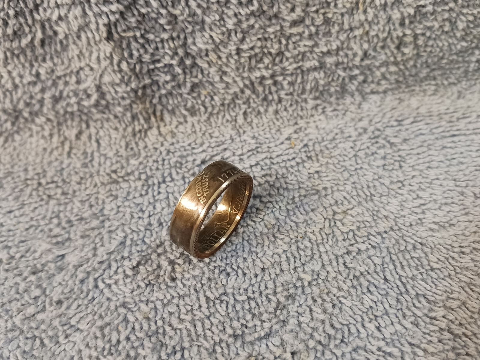 1974 Washington Quarters, coin ring, size 8