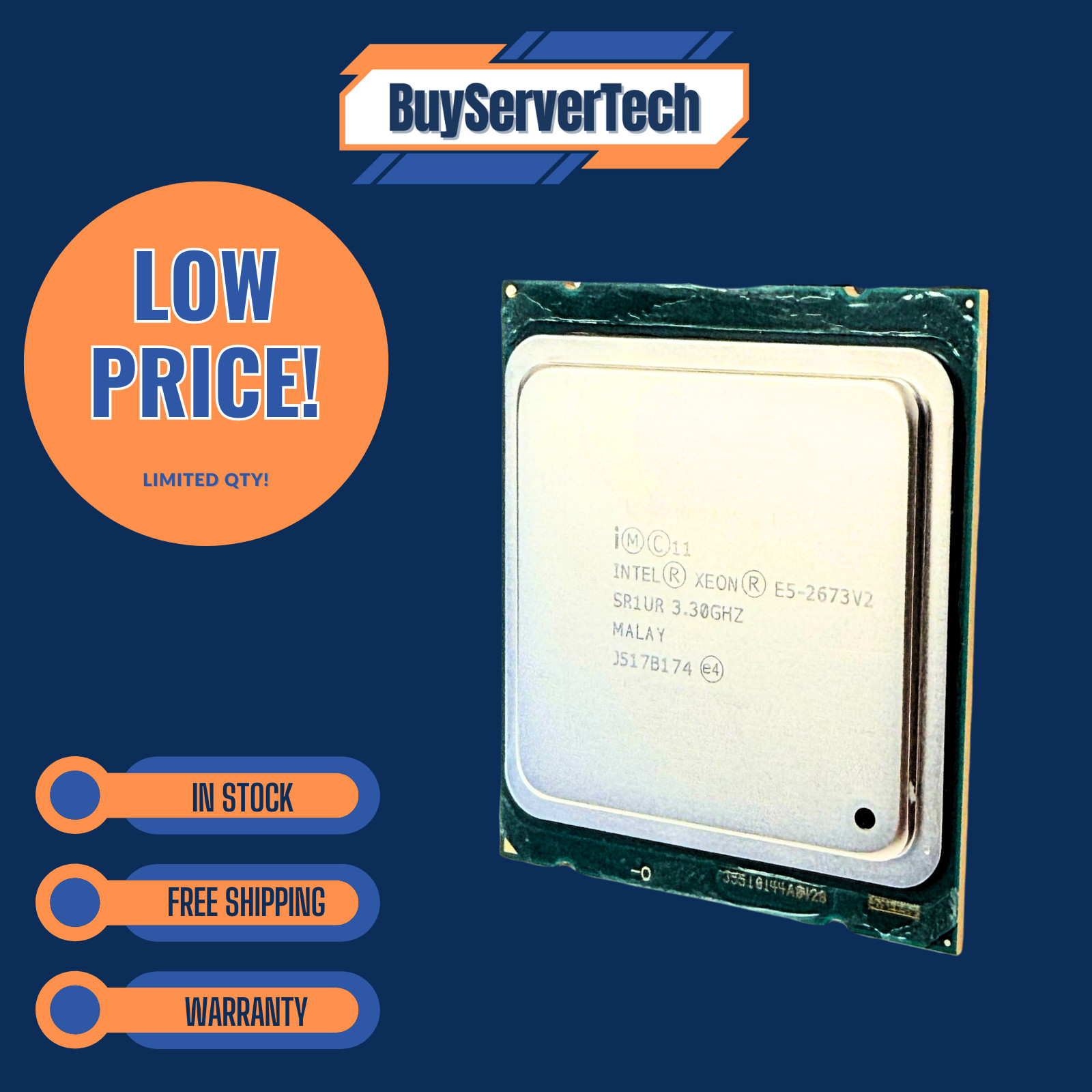 Intel Xeon E5-2673 v2 SR1UR 3.3GHz 8-Core 25MB L3 Cache CPU | LGA2011 Processor