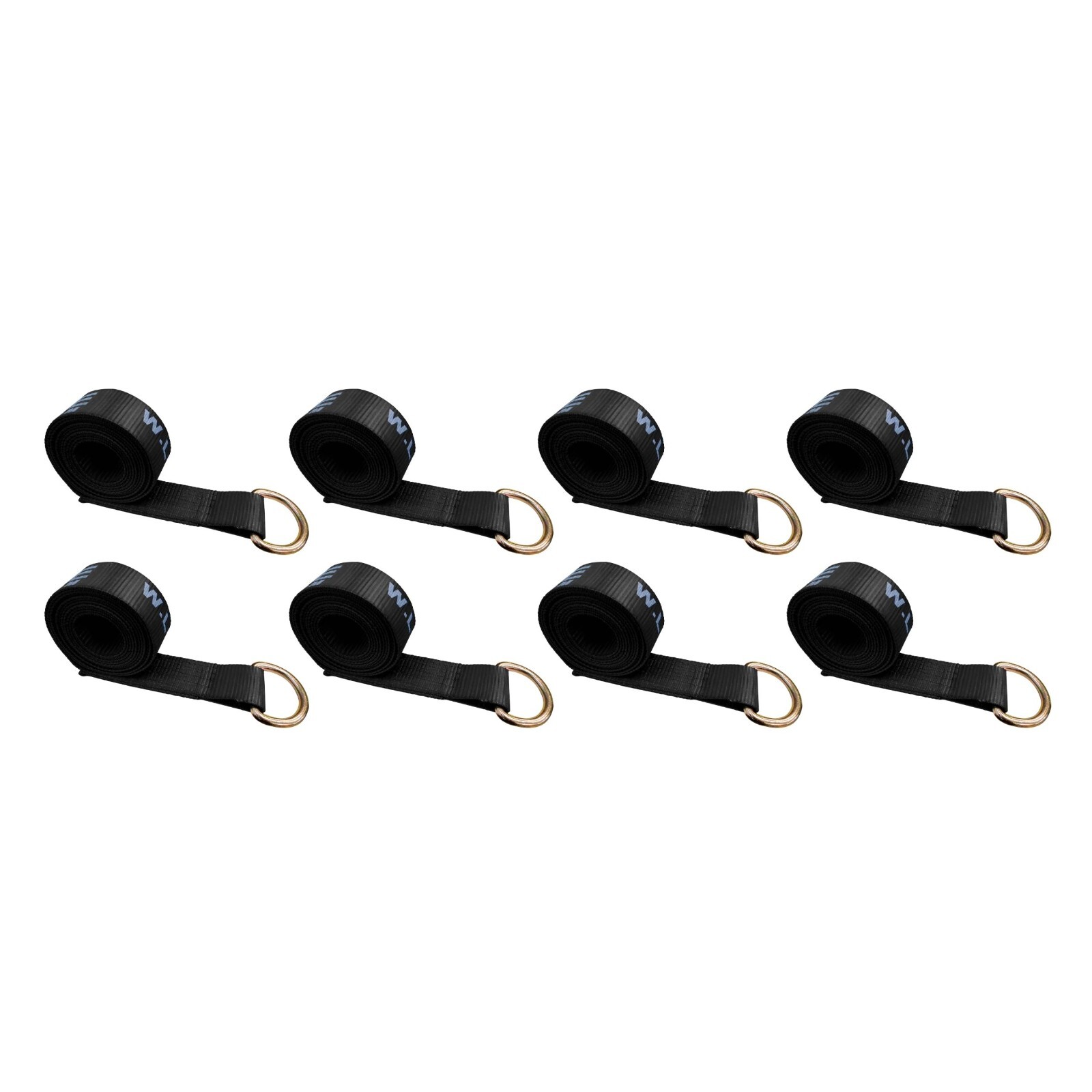 8 Pack 2" x 10' Lasso Strap w/ D Ring Auto Tie Down for Tow Truck Wheel Lift