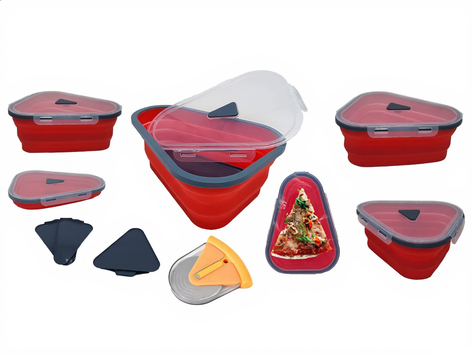 Collapsible Pizza Slice Container Airtight Pizza Saver