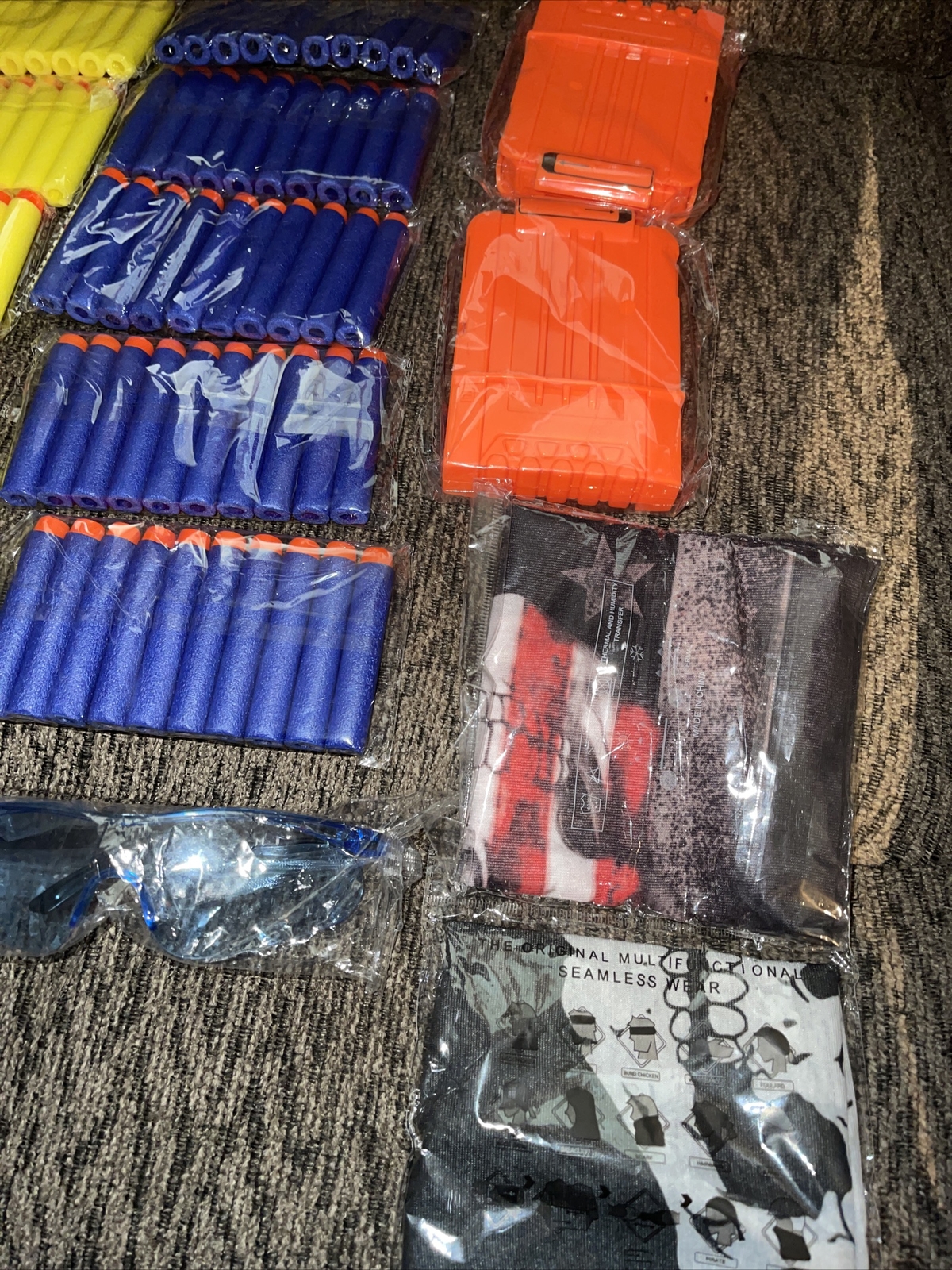 Nerf accessories W/ Bullets, Clips, Glasses, Bullet Holders And Masks