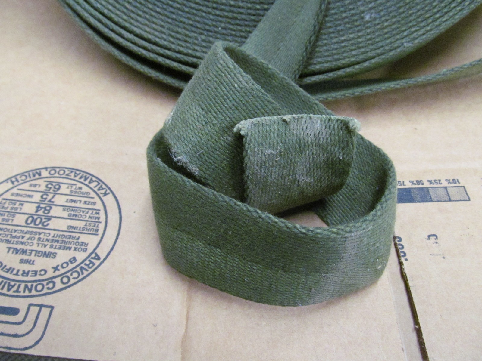 Webbing, O.D. Green Cotton