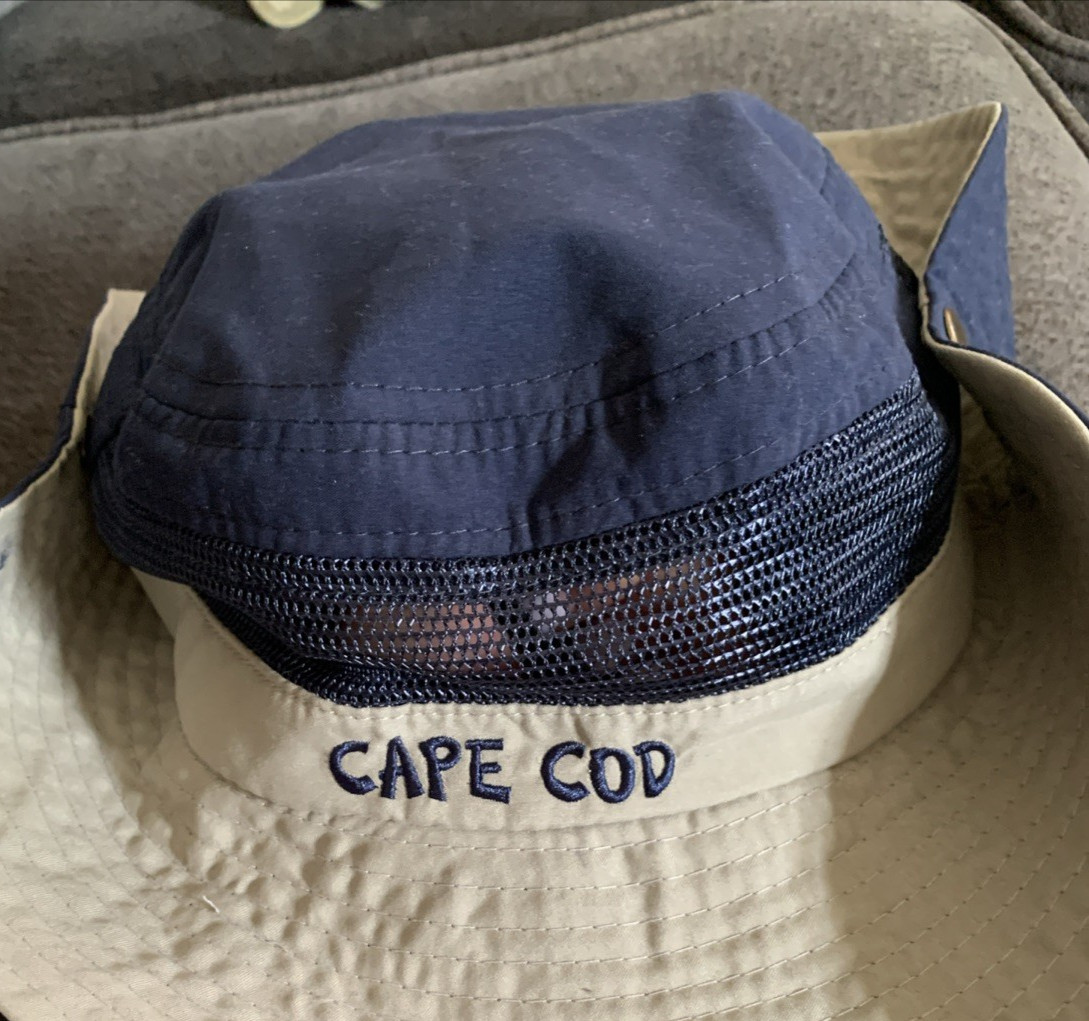 Bucket Hat light weight Cape Code Cloth and mesh sun hat snap sides
