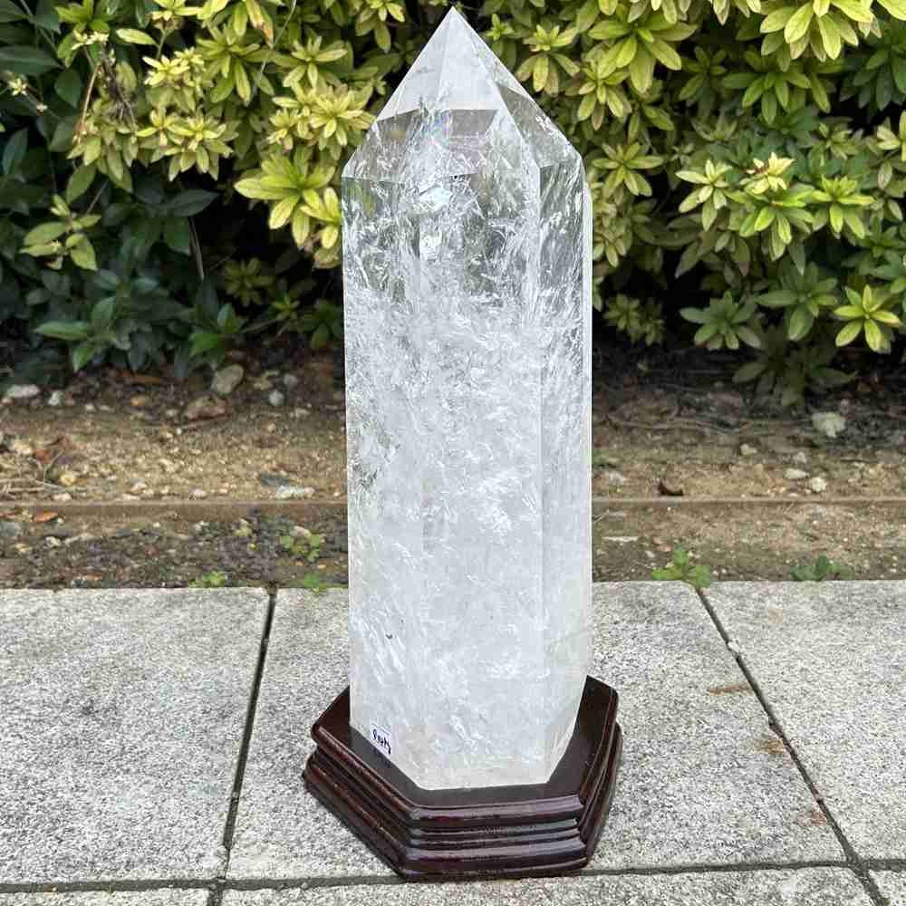 17.9LB TOP Natural clear quartz obelisk carved crystal wand point Reiki Tower
