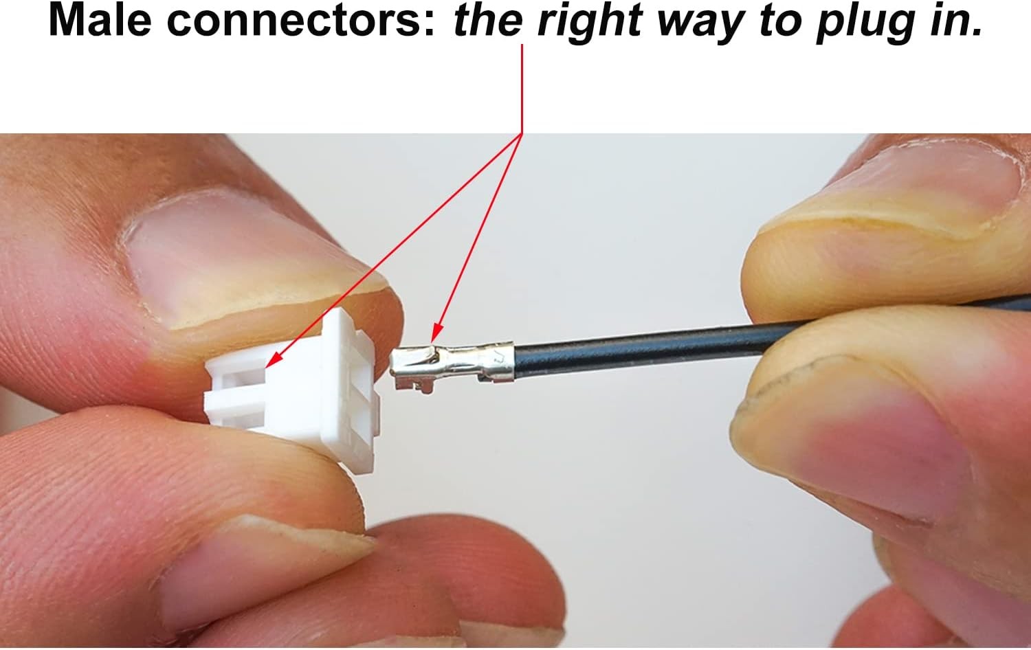 XH 2.54mm JST Connector with 22AWG Pre-Crimped Wire,JST 10CM, XH-Male-2Pin