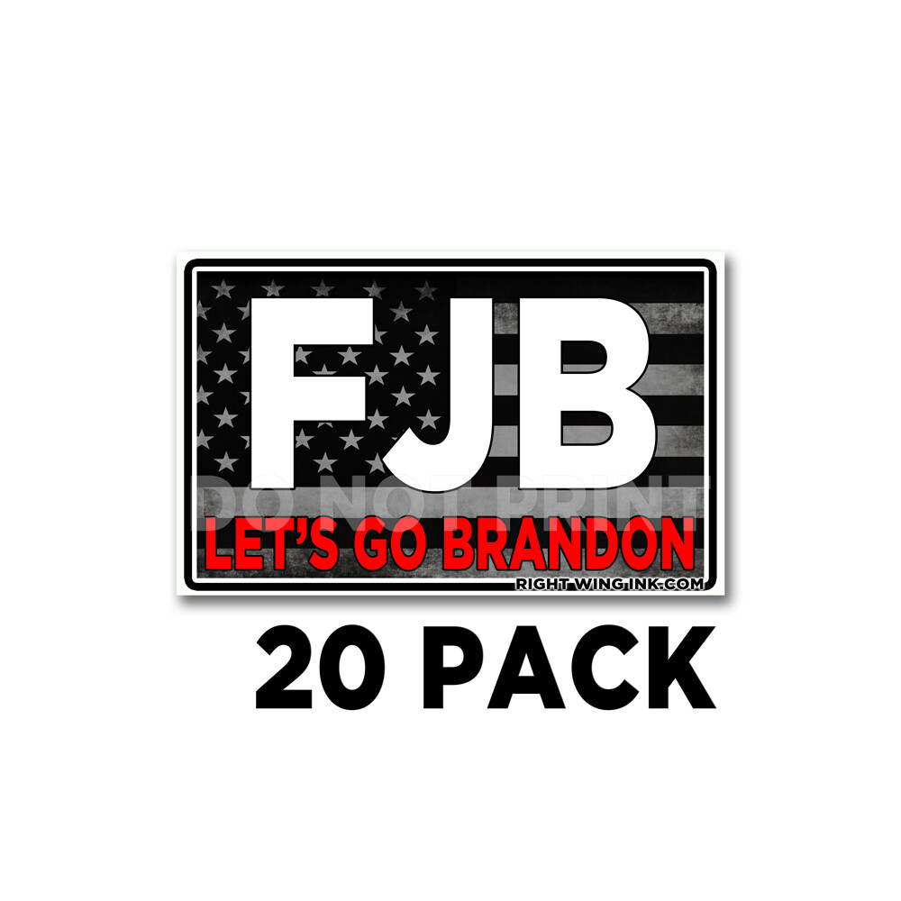 FJB American Flag Small Lets Go Brandon Biden 20 pk of Stickers 5" wide 20 Pack