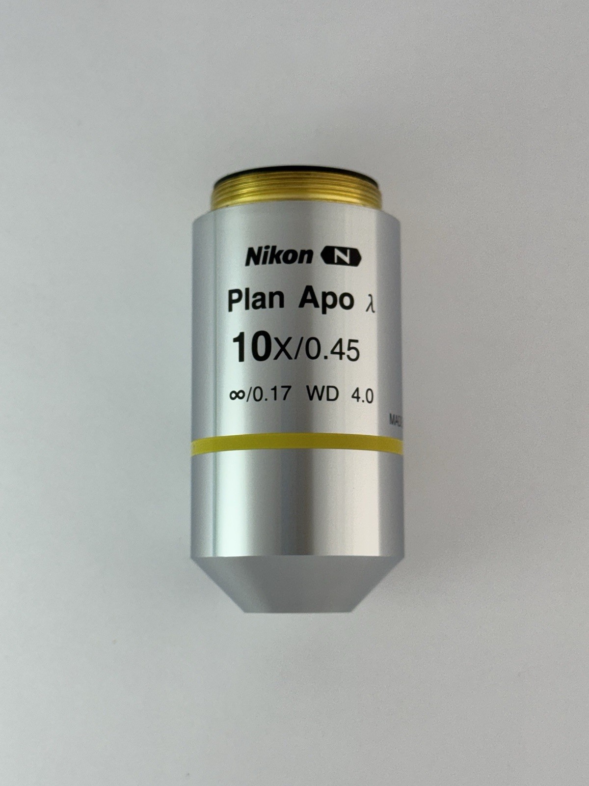 Nikon Plan Apo Lambda λ 10x/0.45 ∞/0.17 WD 4.0 OFN25 DIC N1 Microscope Objective
