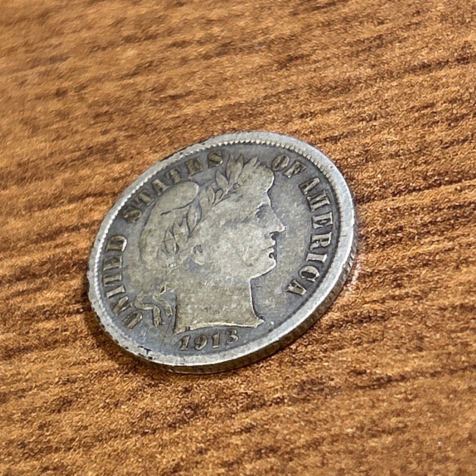1913-S Barber Silver Dime VF