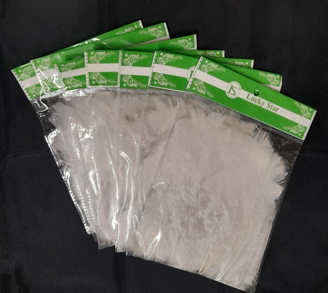 🤍 Lot of 7 White Down Feathers for Needlework, DIY Crafts & Decoration