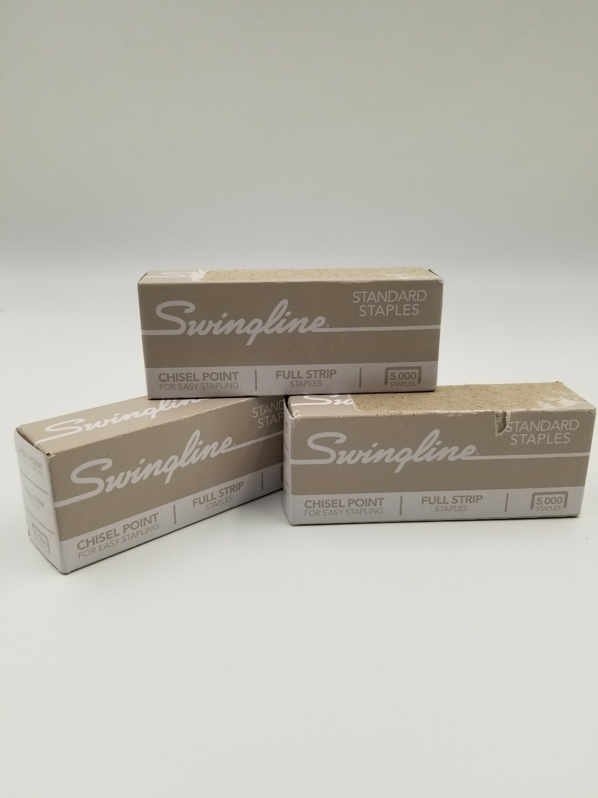 3 Swingline Staples for Standard Staplers 5000 Count chisel point Ln 1/4''