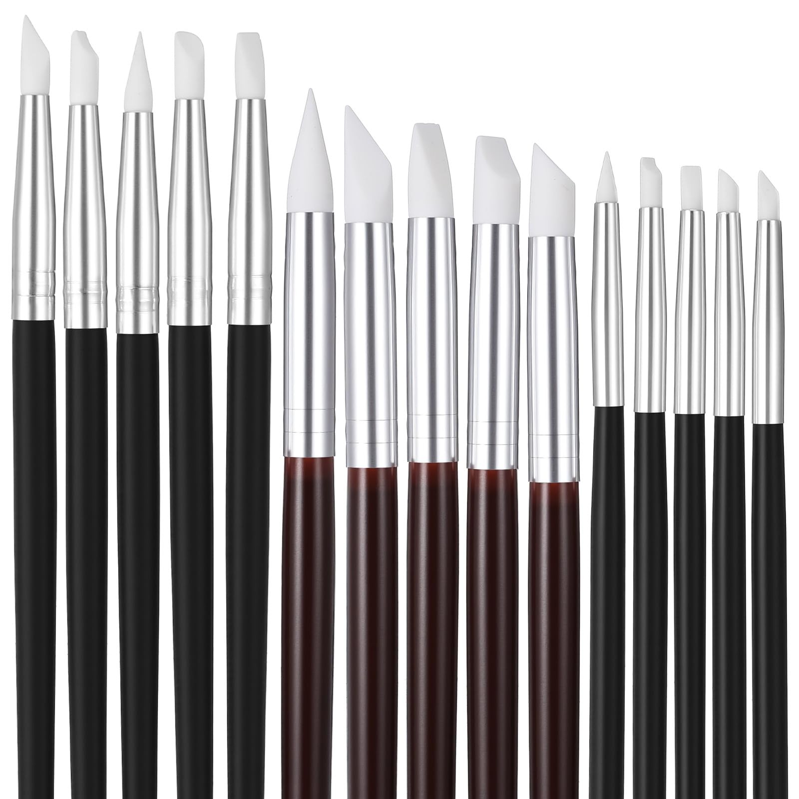 WLLHYF 15 Pack Silicone Paint Brushes for Crafts 5 Shapes Head Professional S...