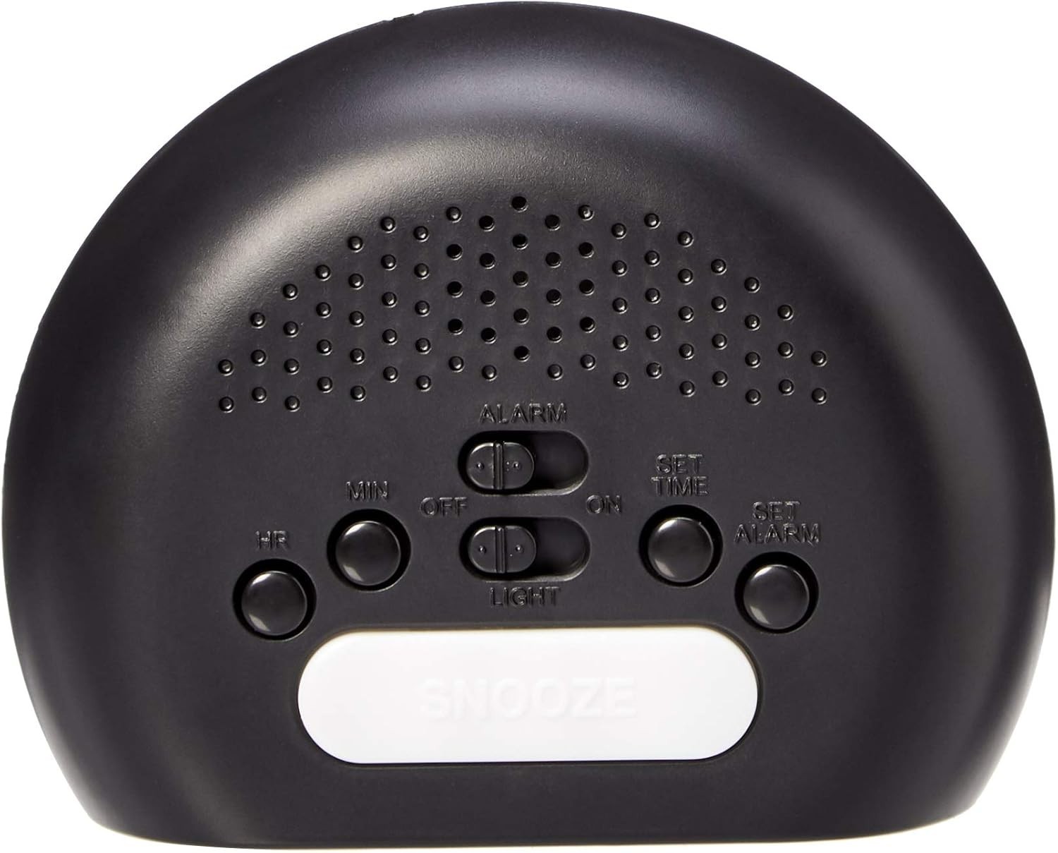 Compact Oval Black Digital Alarm Clock with LED Display & Snooze Functionality