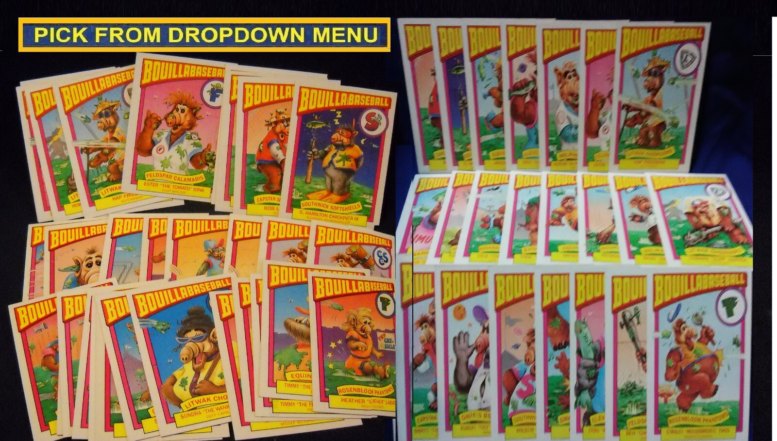 1987/88 Topps ALF TV Show Series 1 & 2 BOUILLABASEBALL Trading Cards You-Pick-1