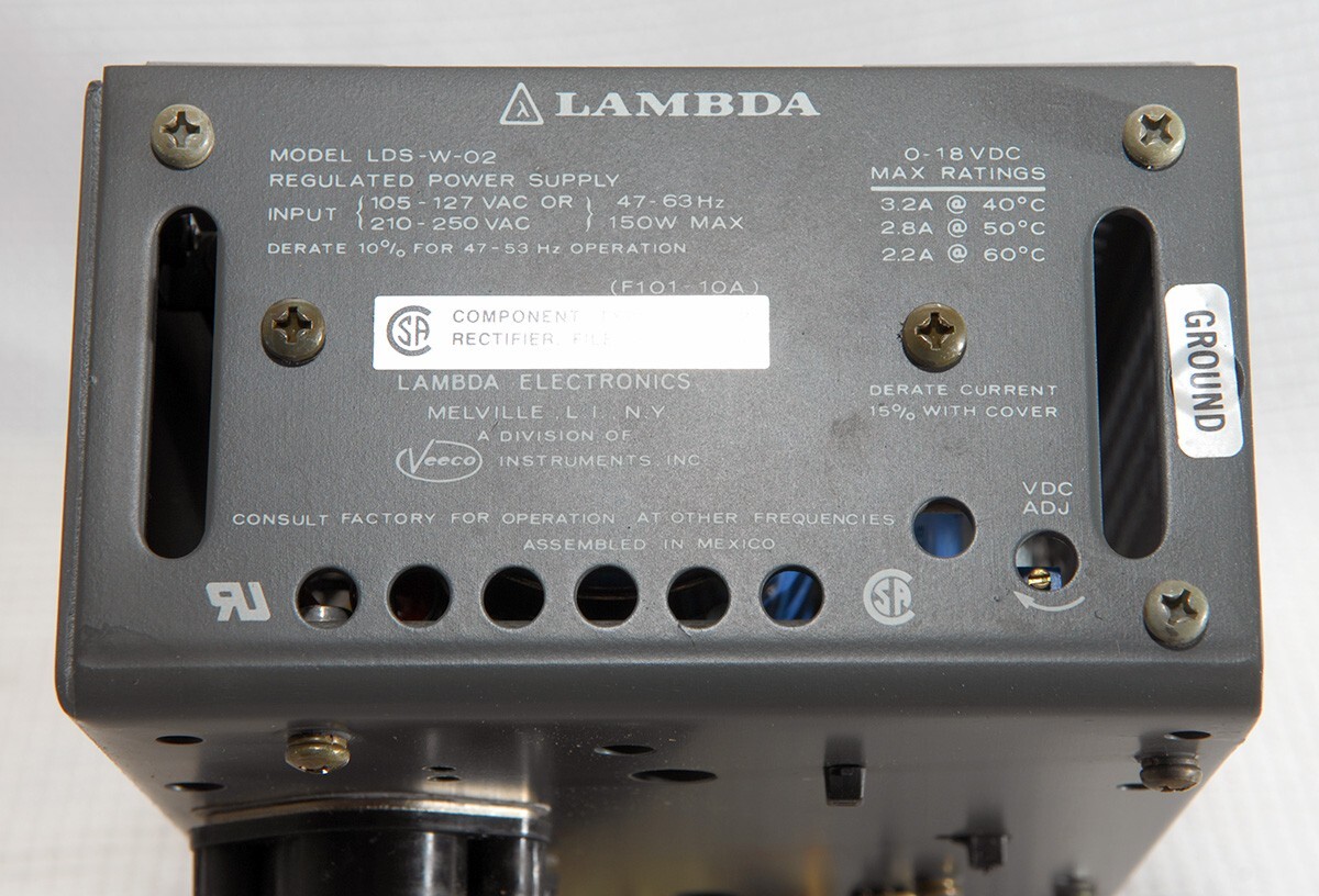 NOS, Lambda LDS-W-02, Variable 0-18 VDC, 3.2 A, Excellent Regulation, Covered