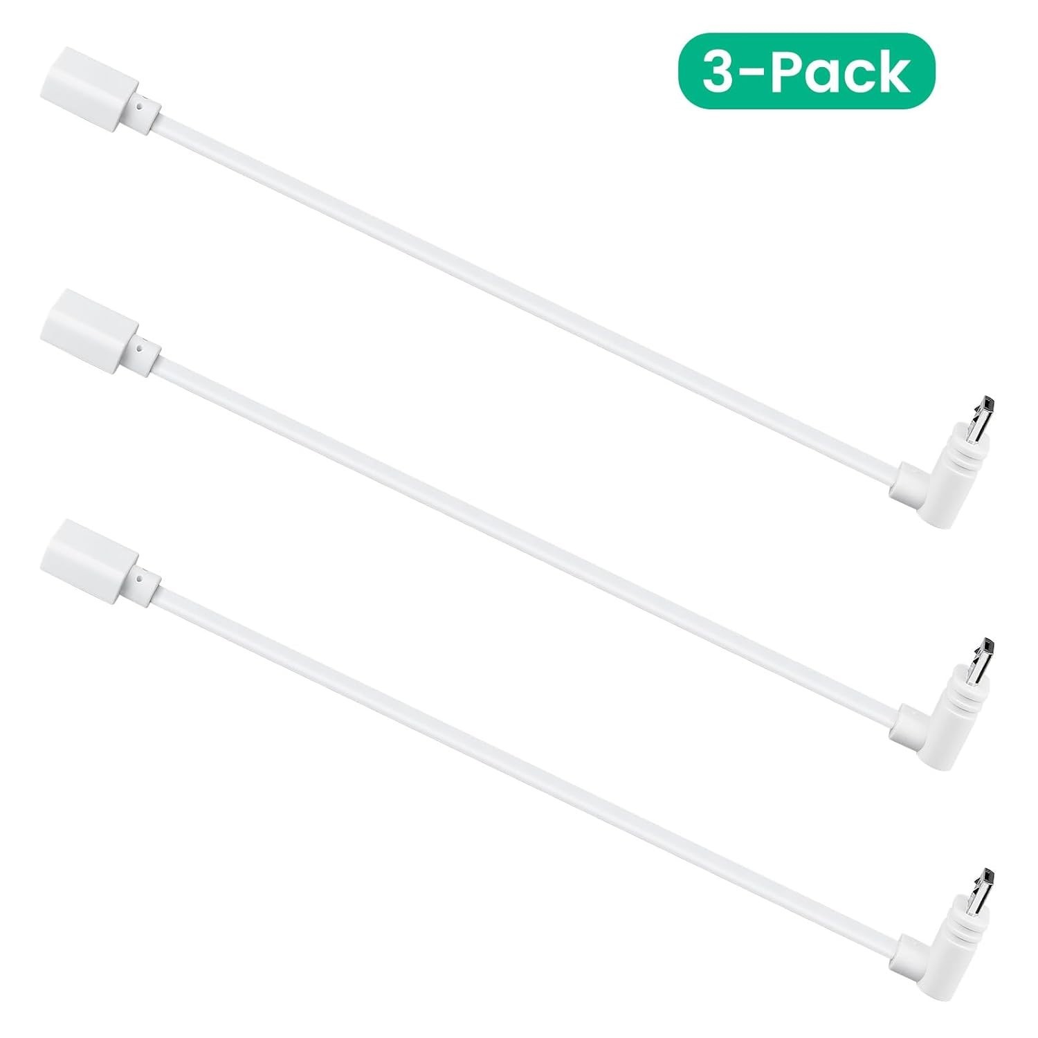 3-Pack Extension Cable for WYZE Cam Pan V3 90° Micro USB 1ft Flat Cord