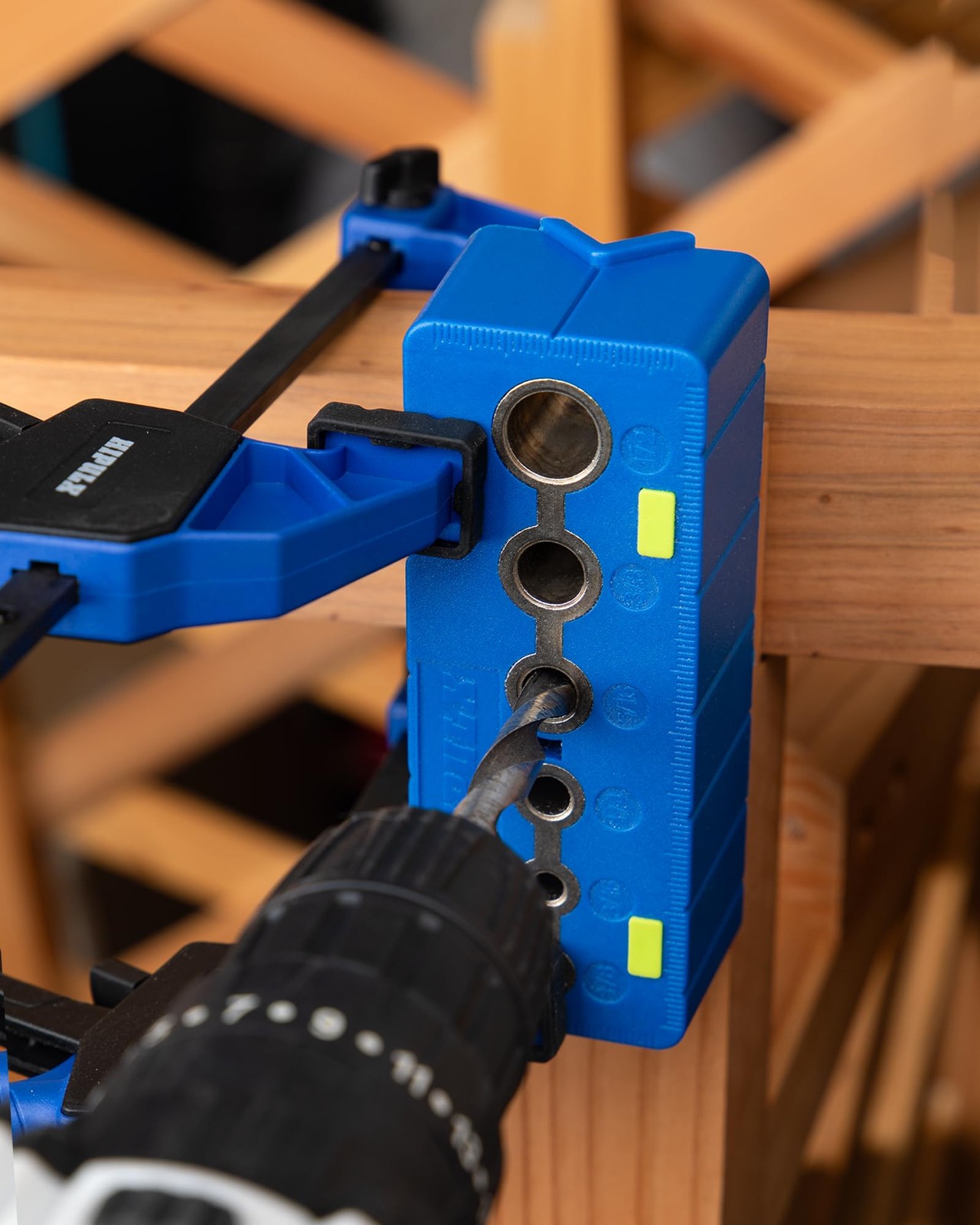 Drill Block Guide Set for Straight Holes with Drill Bits & Stop Collars – Com...