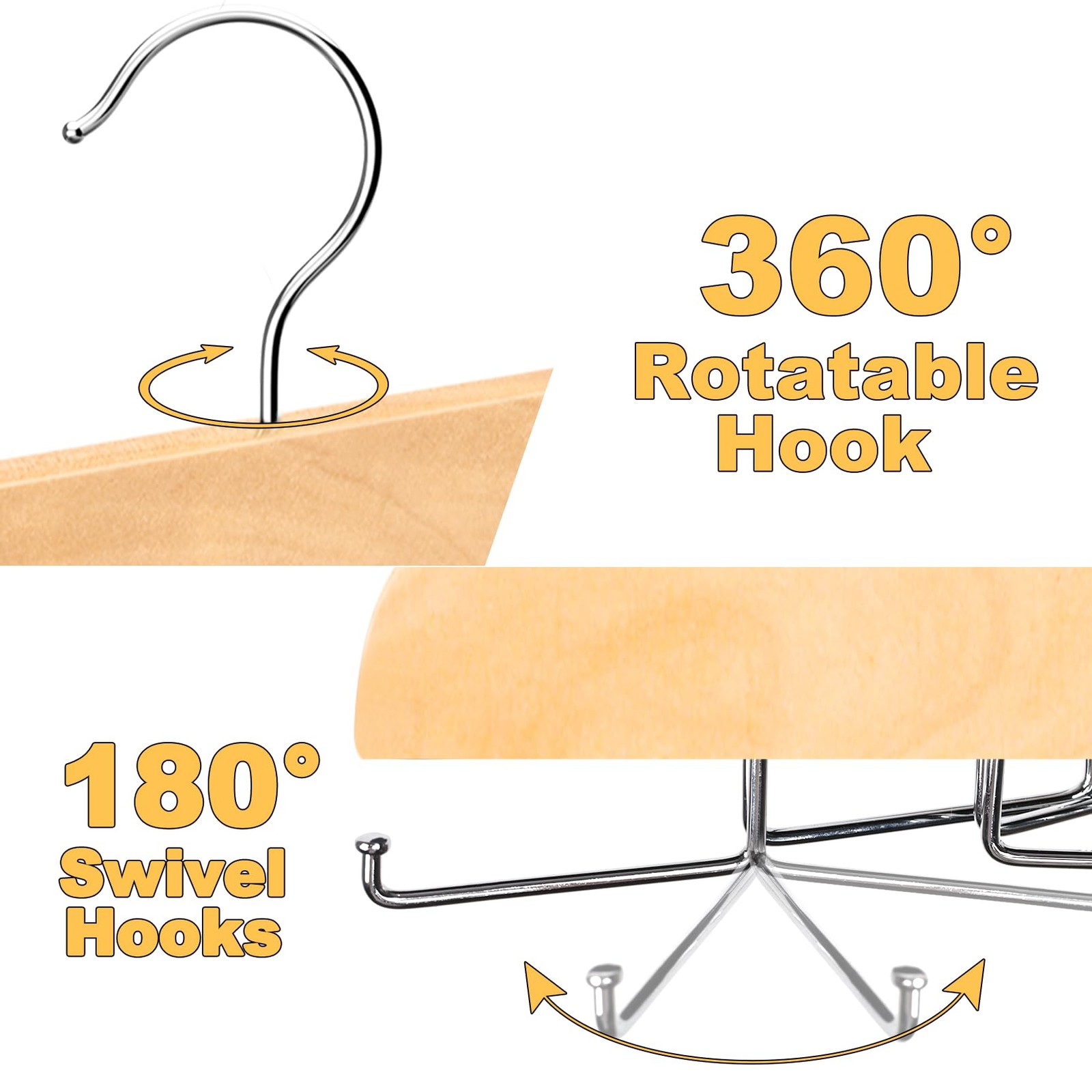 Tank Top Hanger with Premium Wood, 20 Large Capacity, Space Saving,360 Degree...