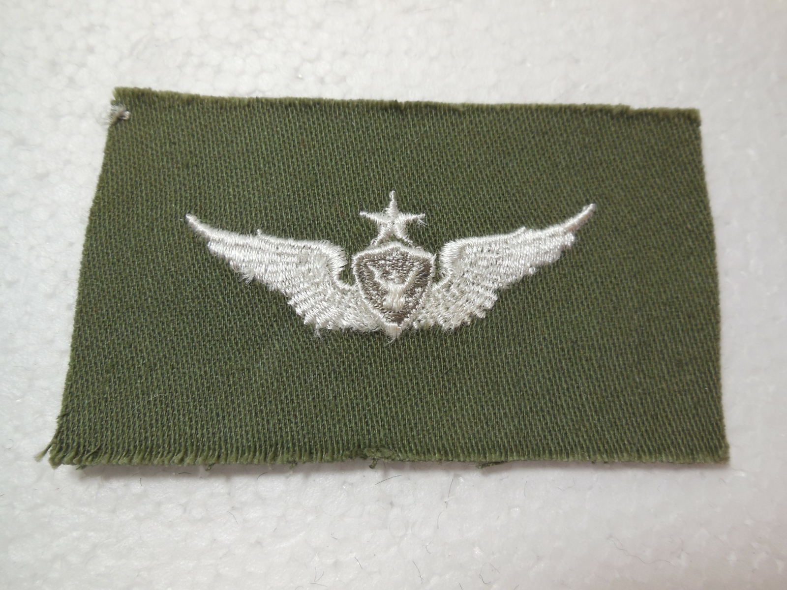 US ARMY AVIATION SENIOR CREWMEMBER PATCH WHITE ON OD FREE USA SHIPPING