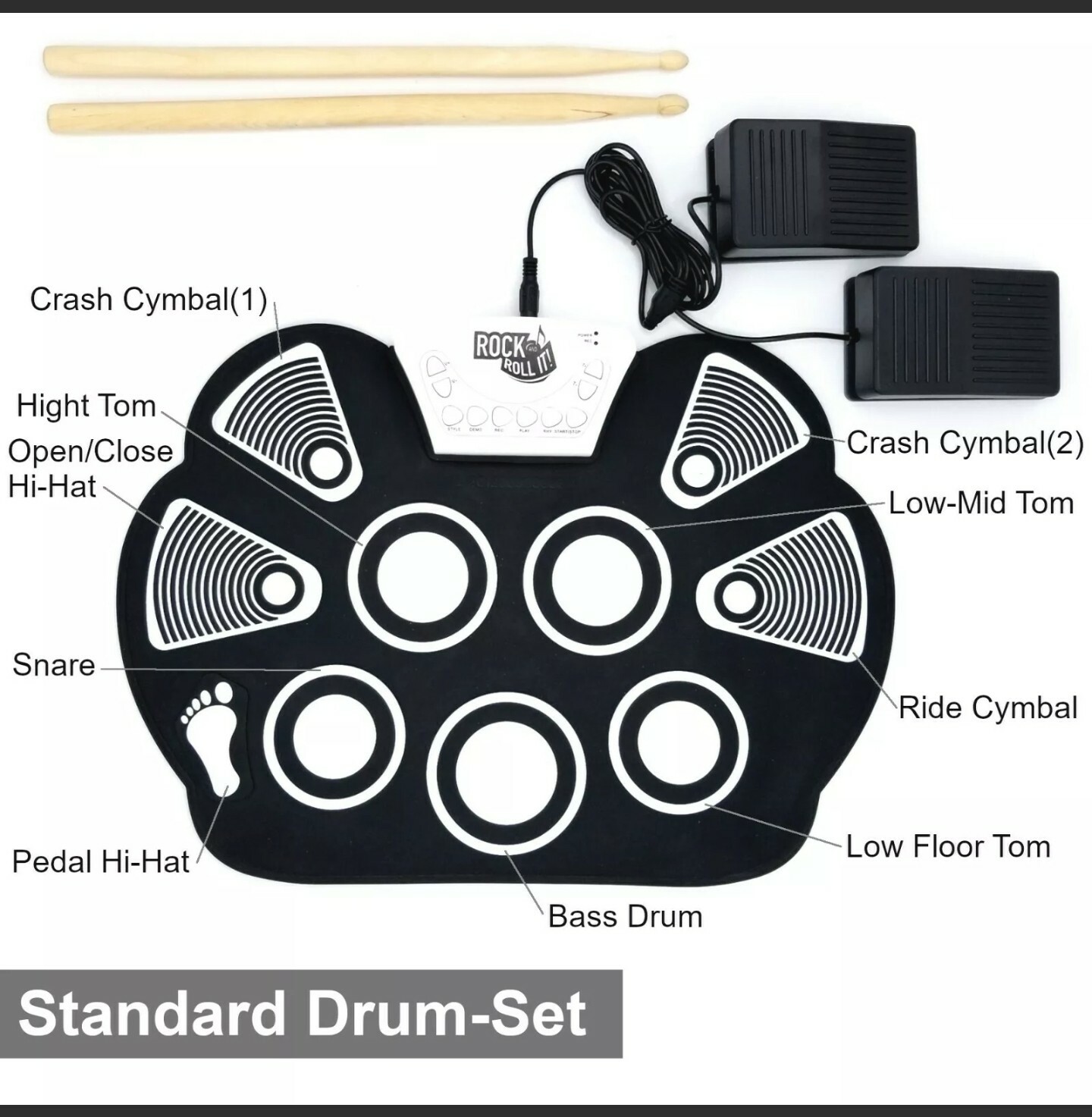 Rock And Roll It - Drum. Flexible, Completely Portable, Battery Or USB Powered