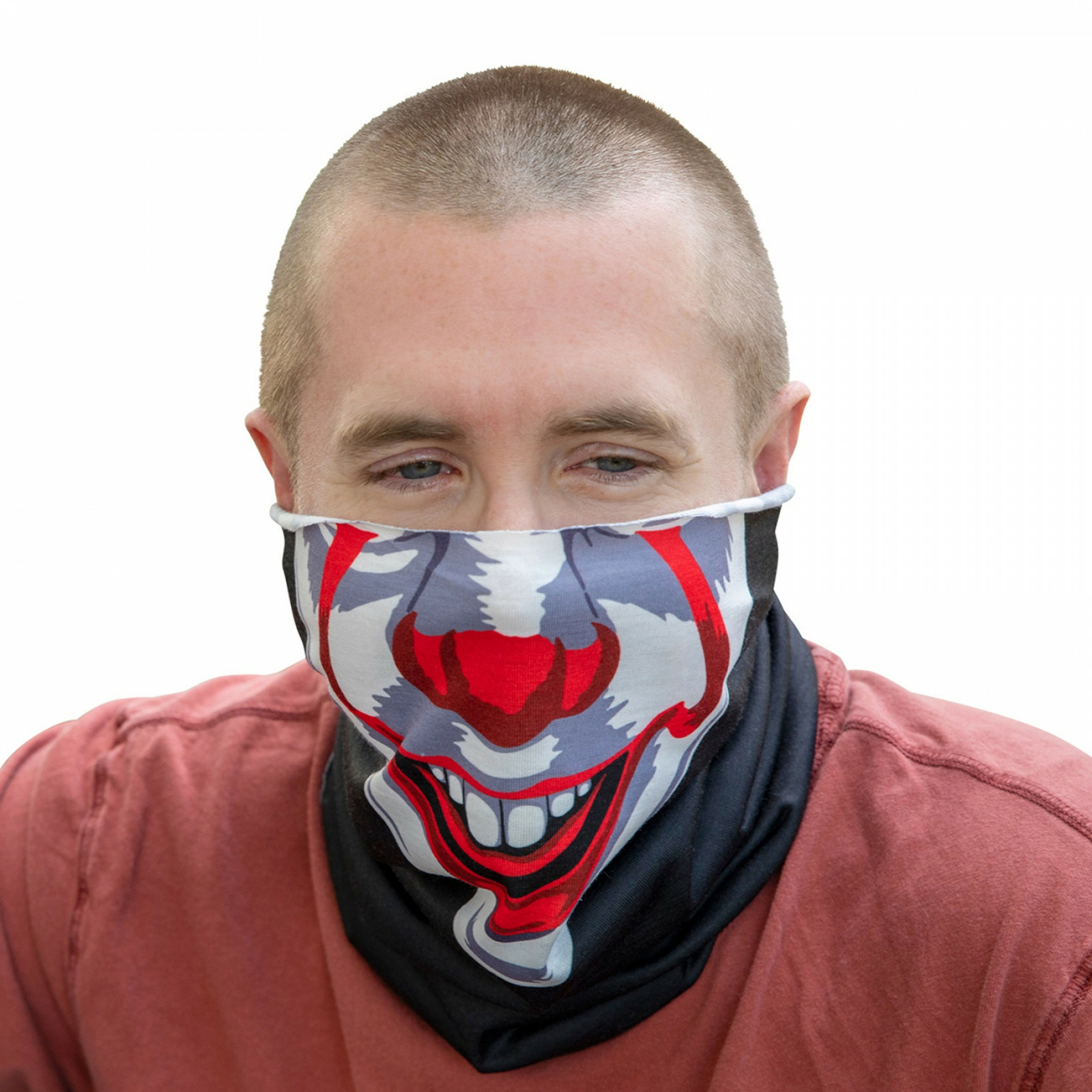 IT Pennywise Character Costume Full Face Tubular Bandana Gaiter Black