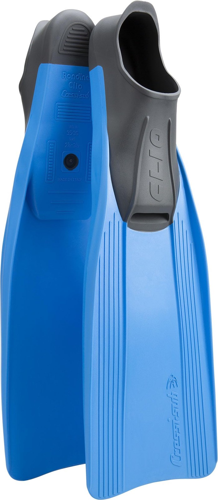 Cressi Clio Full Foot Pocket Fins, Blue, EU 33/34 | US Youth 1.5/2.5, Blue
