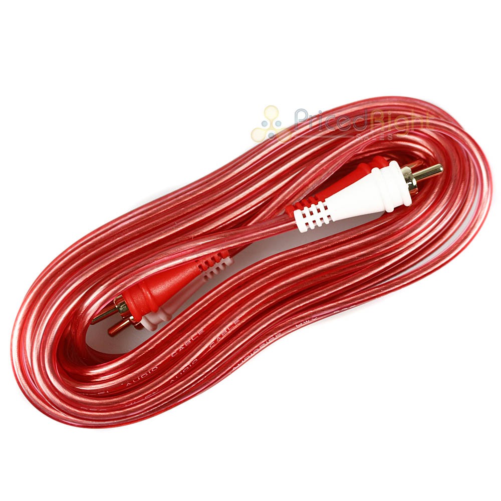 15ft RCA Cable Male to Male Audio Output Car Home Cable OFC Audiopipe BMS-G-15