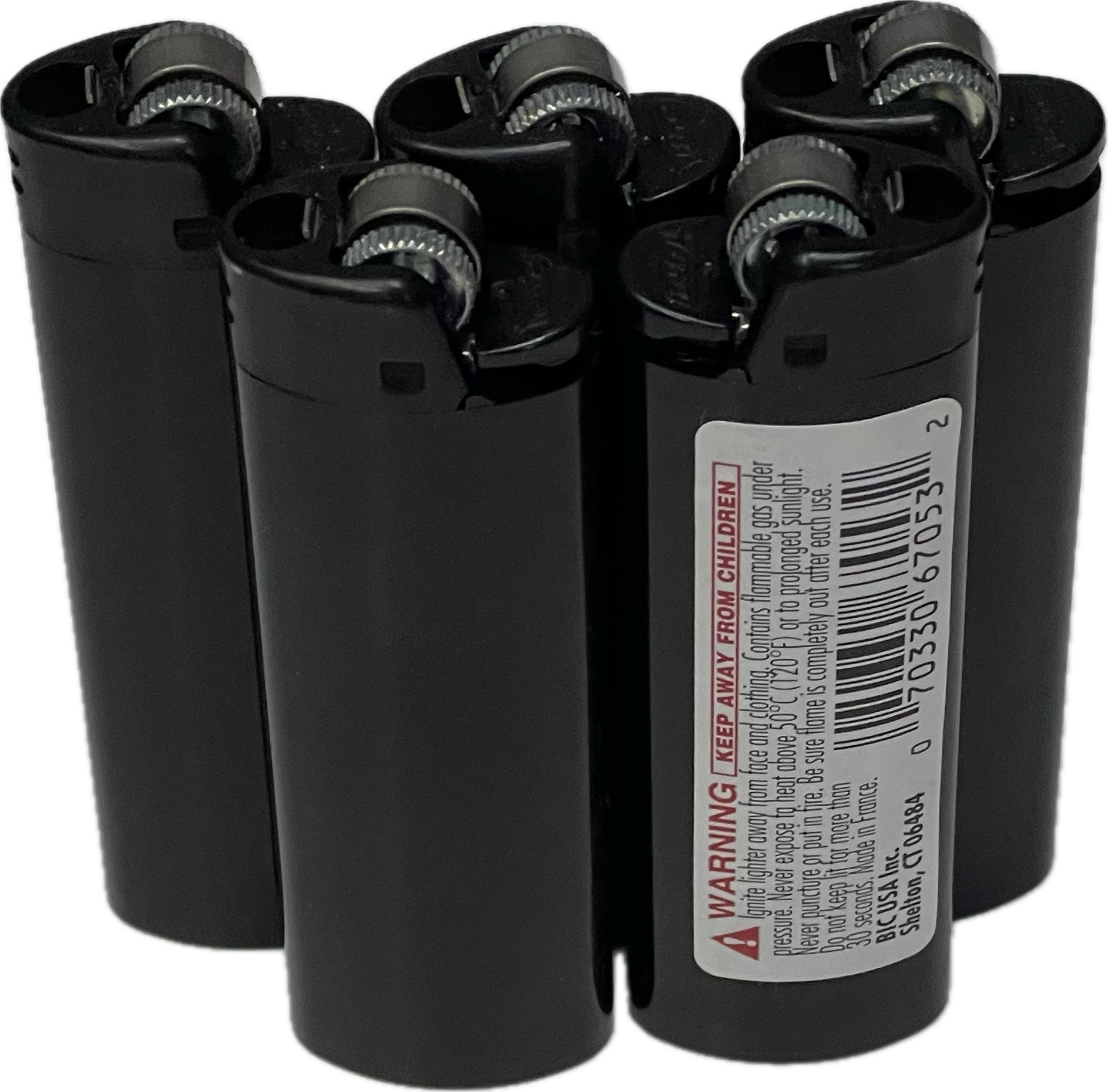 5 Pieces LIMITED EDITION All Black BiC Classic MAXi Lighter