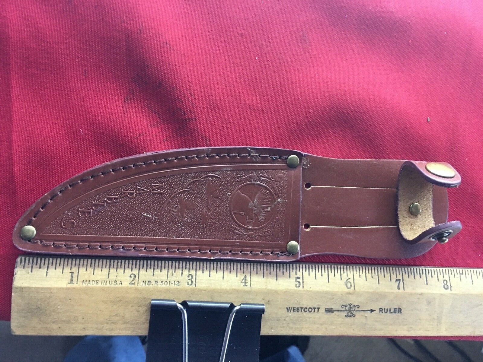 LEATHER SHEATH  4 INCH FOR  MARBLES   DEER HUNTING KNIFE 2403 CUSTOM