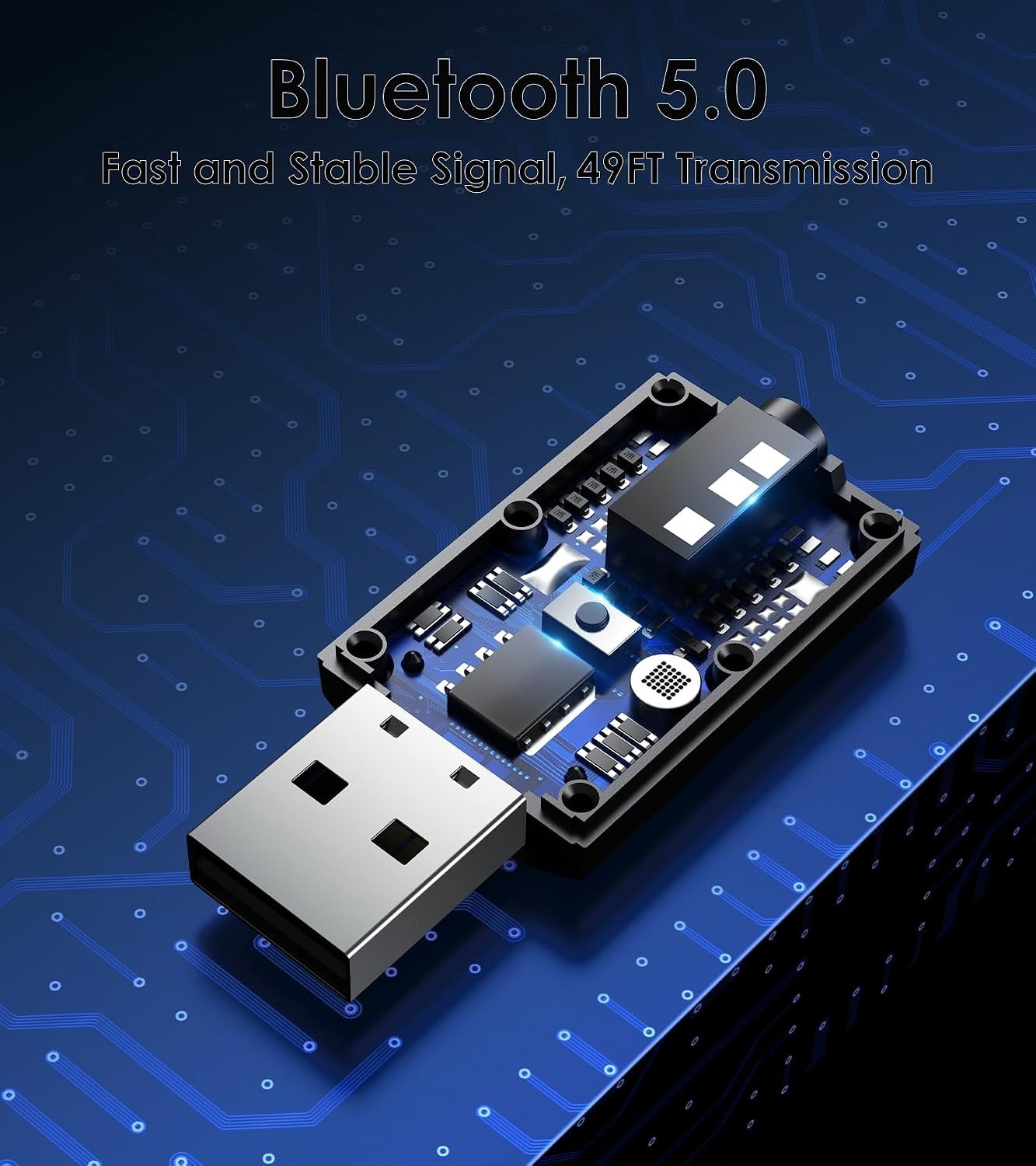 USB Bluetooth Adapter for Car & TV, 2 in 1 Bluetooth Transmitter Receiver, 3....