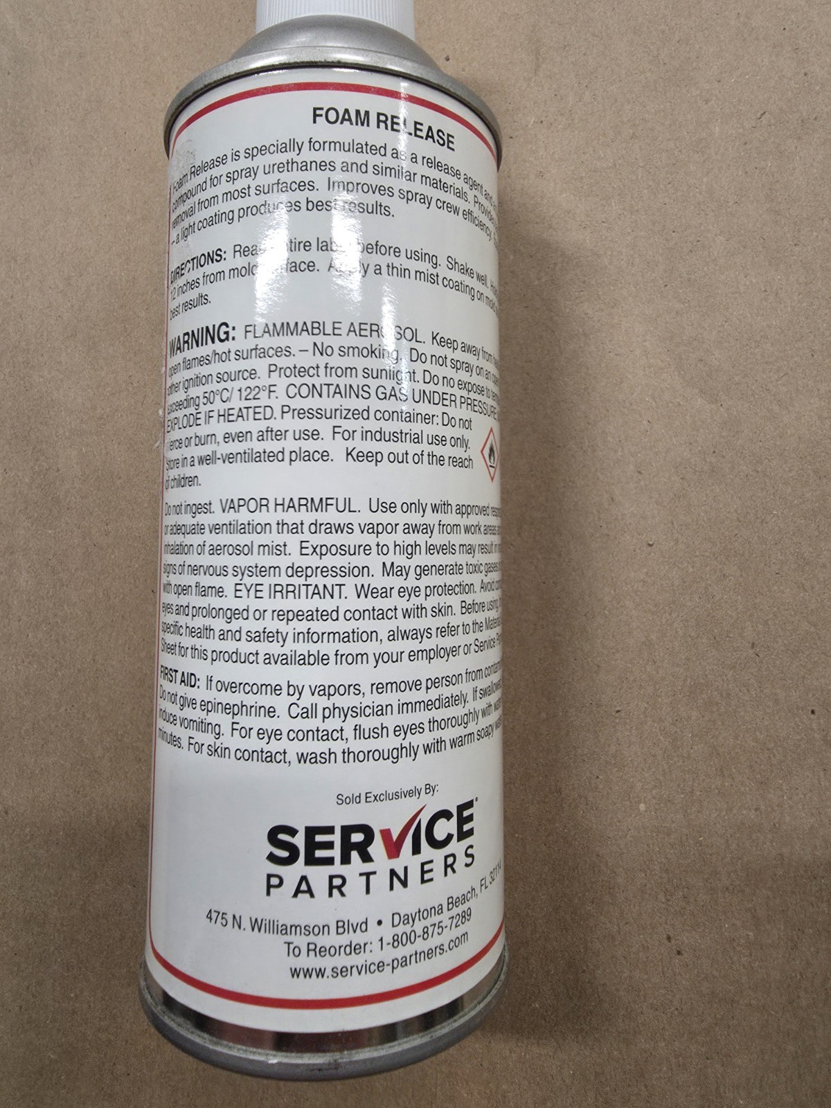 Foam silicone/ release Service Partners 12 OZ can