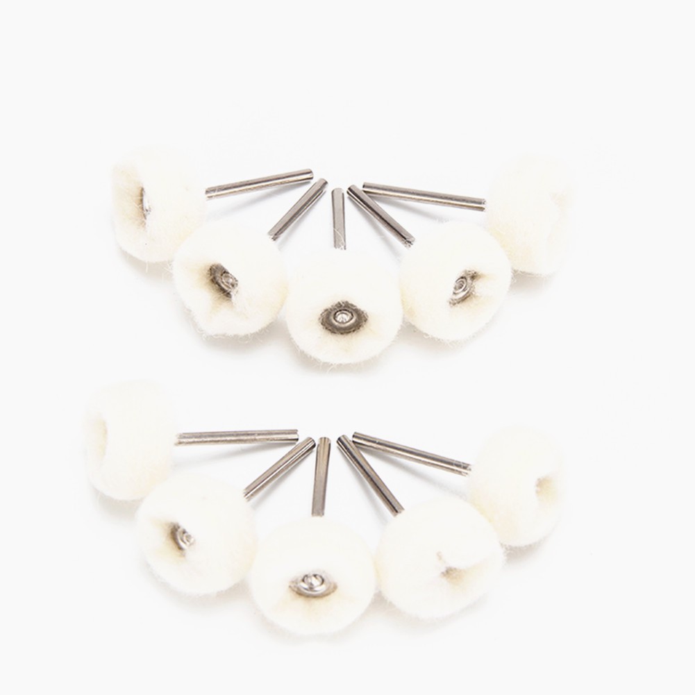 10Pcs Fine Wool 1/8" Shank Soft Polishing Brush Buffing Wheel Rotary Tool aa