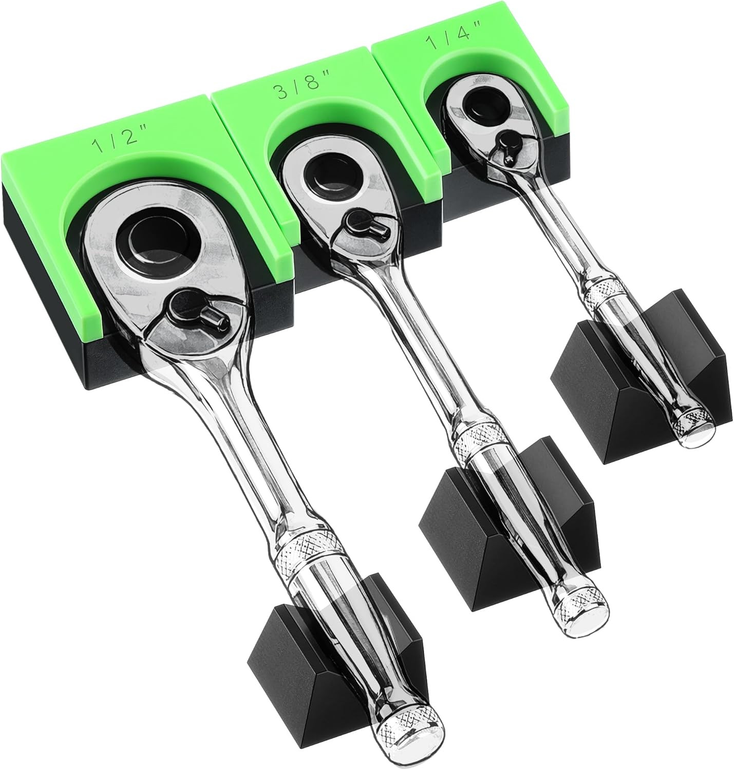 Ratchet Organizer Holders 3 Pack Magnetic Green Black Tool Storage