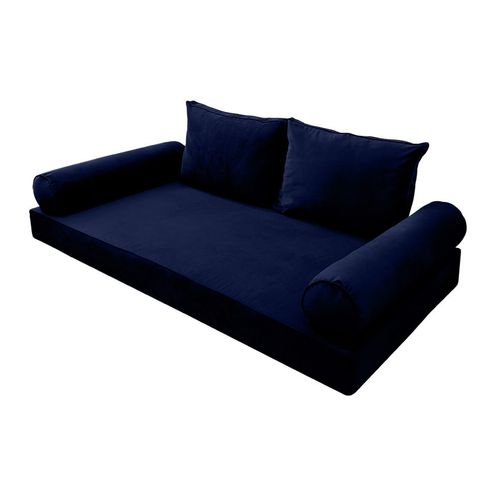 |SLIPCOVER ONLY| V1 Velvet Indoor Daybed Mattress Pillow Pipe Trim Twin-XL AD373